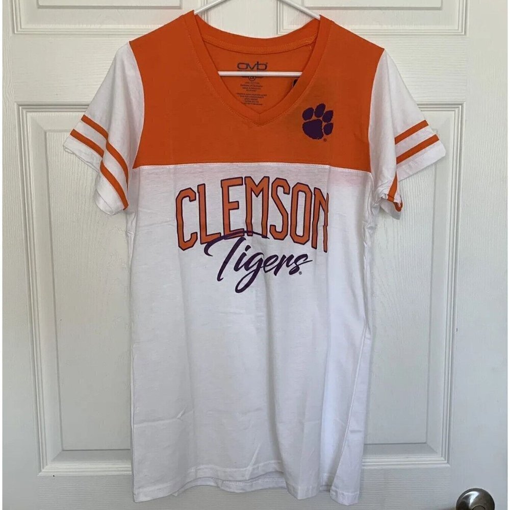 Clemson Tigers T Shirt Girls 2XLarge Stripe Color Block Old Varsity Brand